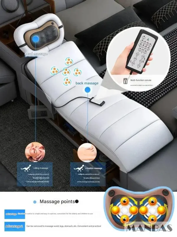 MANBAS Tech Smart Genuine Leather Bed | Multifunctional Ultimate Beds | Massage Tatami Bed with Projecter | Upholstered Cama - Image 16